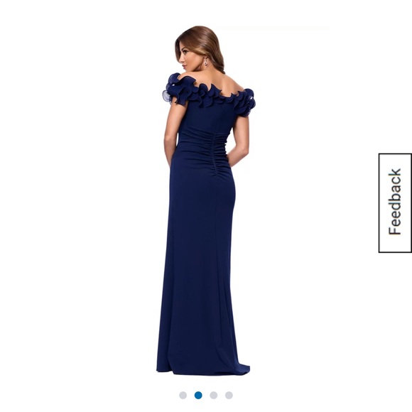 Xscape navy blue formal gown - floor length - Picture 2 of 9